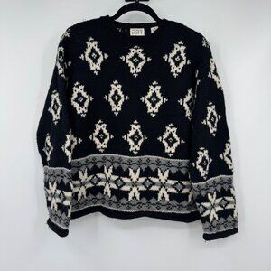 Vintage Ann Taylor Loft Women’s 100% Wool Fair Isle Nordic Ski Pullover Sweater